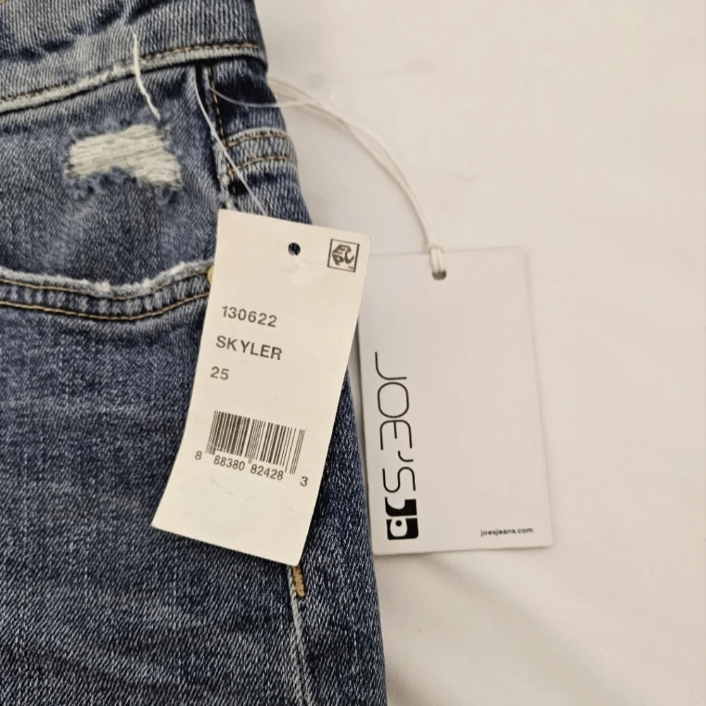 Joe's Jeans Blue Distressed Denim Mini Pencil Skirt Size 25 NWT